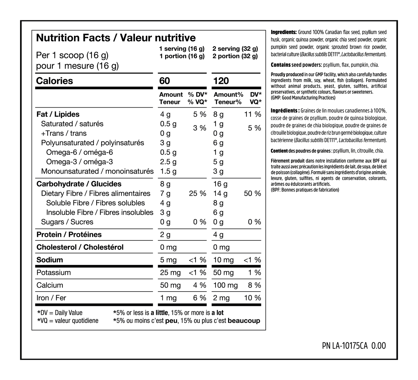 Ultimate Daily Cleanse - Unflavoured - Nutrition Facts